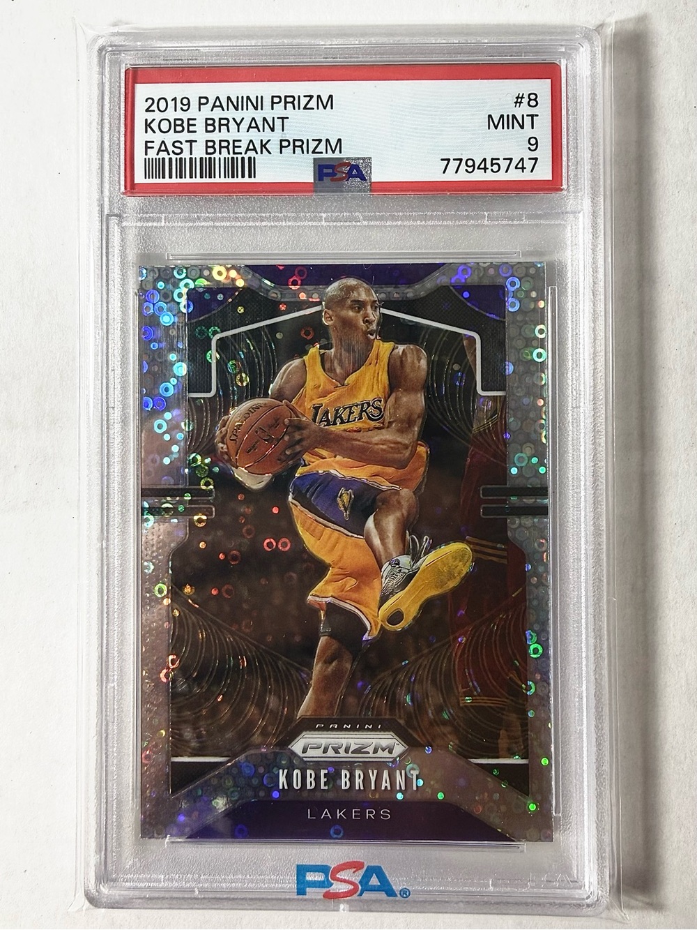 Panini Kobe Bryant Holographic Prizm Basketball Card with Gold & Purple